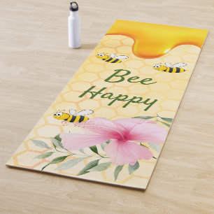 Tapete De Yoga Abelha Feliz Bombus Abelhas amarelas