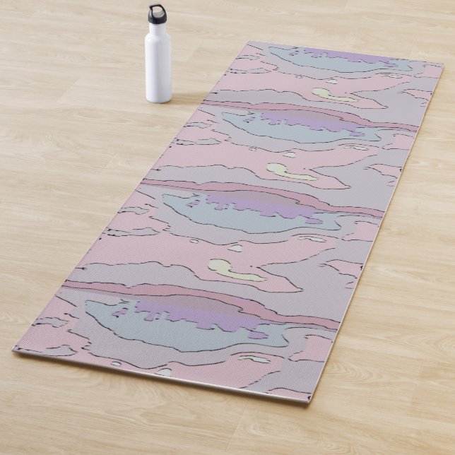 Tapete De Yoga 🌸 Abstrait Rose et Violet (In Situ)