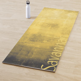 Tapete De Yoga Abstrato Amarela Simples Seu Nome
