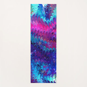 Tapete De Yoga Abstrato azul cor-de-rosa marmoreando arte Ebru