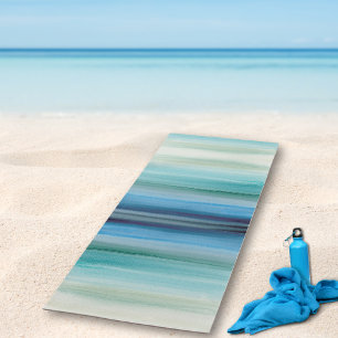 Tapete De Yoga Abstrato Blue Watercolor