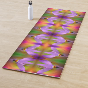 Tapete De Yoga Abstrato de fechamento do ventilador roxo pálido