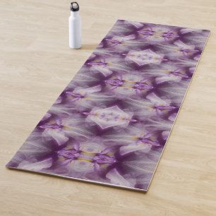 Tapete De Yoga Abstrato de Flor Íris Puro Japonês