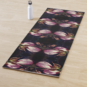 Tapete De Yoga Abstrato de Par de Orquídea Rosa Selvagem