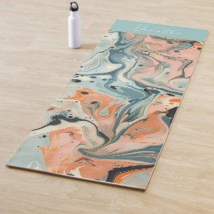 Tapete De Yoga Abstrato Ebru