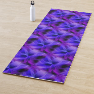 Tapete De Yoga Abstrato Elétrico Azul E Design púrpura