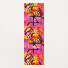 Tapete De Yoga Abstrato Flamingo Bird Personalizado
