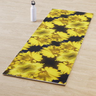 Tapete De Yoga Abstrato Floral do centro Daffodil amarelo