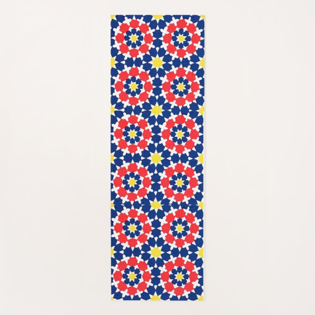 Tapete De Yoga abstrato impressão com estrelas e x-es (Frente)