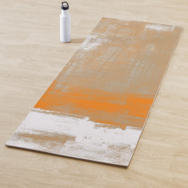 Tapete De Yoga Abstrato moderna arte estilo laranja cinza branca