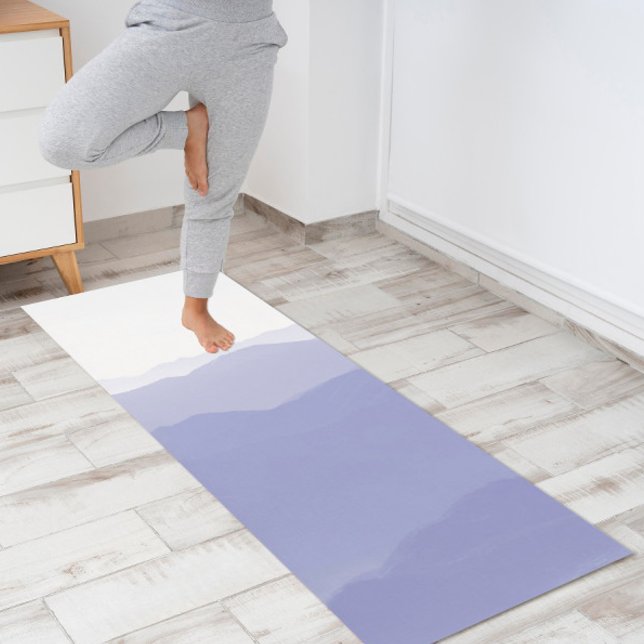 Tapete De Yoga Abstrato Mountain Modern Elegante Periwinkle White (Criador carregado)