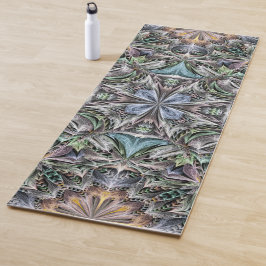 Tapete De Yoga Abstrato Multicolor Suculent Garden Rosette