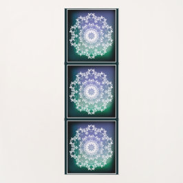Tapete De Yoga Abstrato Personalizada Azul e Verde Zen Mandala