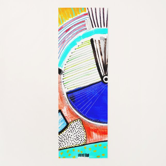 Tapete De Yoga Abstrato roda (Frente)