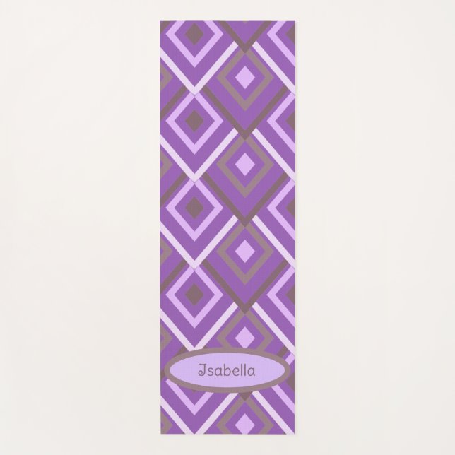 Tapete De Yoga Abstrato Roxo Personalizado (Frente)