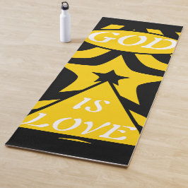Tapete De Yoga Achempong God Is Love Star Cyber Yellow & Black 