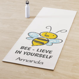 Tapete De Yoga Acredite Em Si Mesmo Personalizado Treino de Abelh