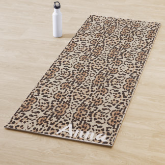 Tapete De Yoga  Adicionar Nome. Impressão do estilo Leopard.