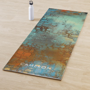 Tapete De Yoga Adicionar Seu Nome  Azul Deja