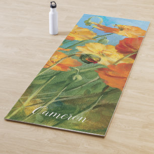 Tapete De Yoga Adicione seu campo floral do verão conhecido de