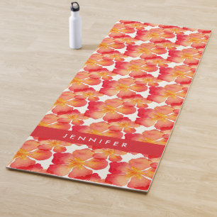 Tapete De Yoga Adicione seu teste padrão floral do Oleander  