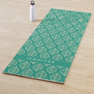 Tapete De Yoga Adicione seu teste padrão verde   estilizado