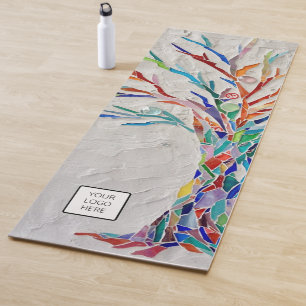 Tapete De Yoga Adicione Sua Árvore De Logotipos