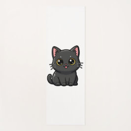 Tapete De Yoga Adorable Kawaii Black Cat
