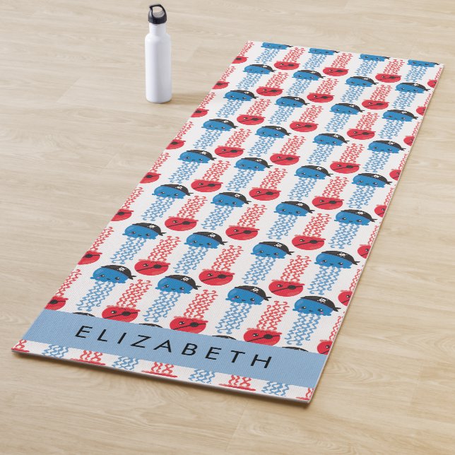 Tapete De Yoga Água-viva pirata, padrão de água-viva, seu nome (In Situ)