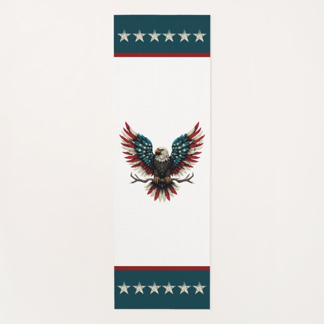 Tapete De Yoga Águia-careca americana/patriótica russa (Frente)