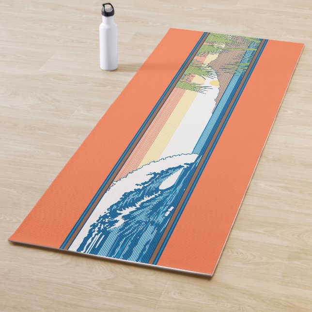 Tapete De Yoga Ala Moana Diamond Head Hawaiian Sunset - Tangerine (In Situ)