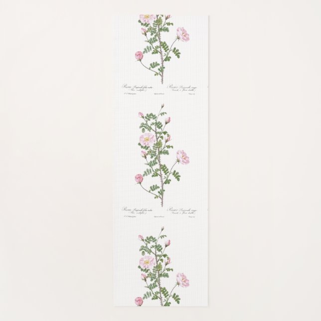 Tapete De Yoga Algodão Girly Flower rosa claro (Frente)