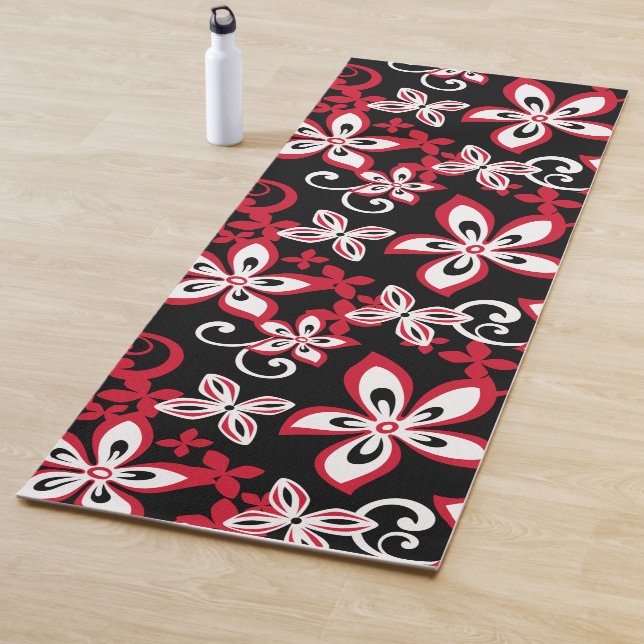 TAPETE DE YOGA ALOHA HAWAII (PRETO/VERMELHO) (In Situ)