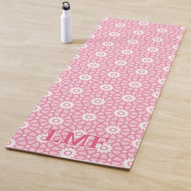 Tapete De Yoga Amal Star Lattice in Pink Personalized (In Situ)