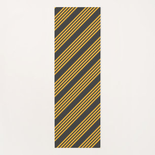 Tapete De Yoga Amarelo ensolarado e carvão de cinco faixas