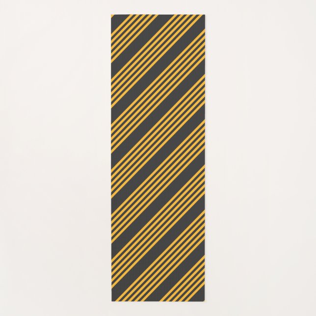 Tapete De Yoga Amarelo ensolarado e carvão de cinco faixas (Frente)