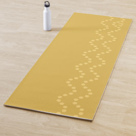 Tapete De Yoga Amarelo Mostarda Mínimo Pontilhado Ondulado Inicia