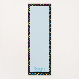 Tapete De Yoga Amarelo-rosa-azul e verde