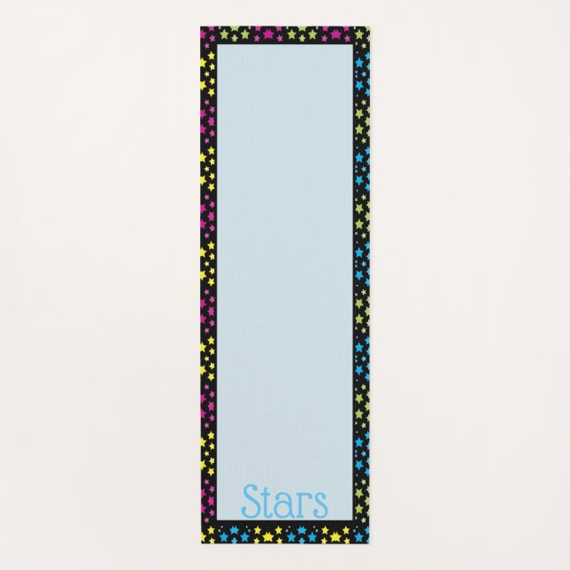 Tapete De Yoga Amarelo-rosa-azul e verde (Frente)