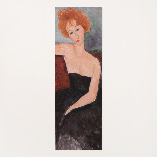 Tapete De Yoga Amedeo Modigliani - Vestido da Noite Ruiva (Frente)