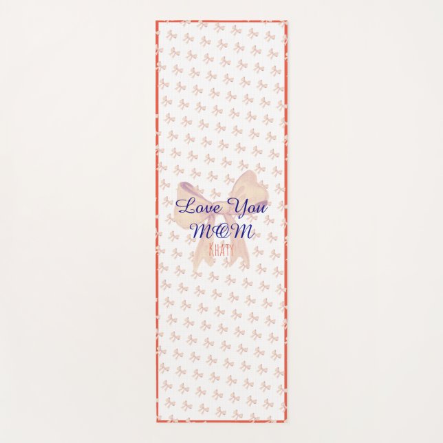 Tapete De Yoga Amo-Te Mãe A Trabalhar Dia de as mães Moderno Eleg (Frente)