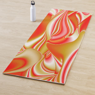 Tapete De Yoga Amor e Abstrato 3D Rainbowart Dourado