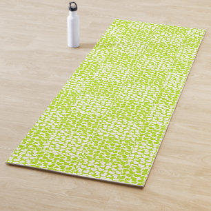 Tapete De Yoga Amor verificado em Verde limão e branco