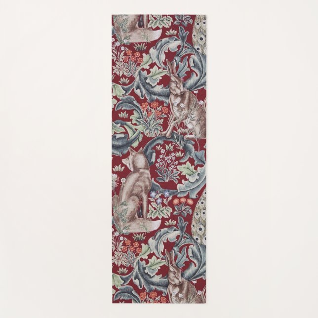 Tapete De Yoga Animais Florestais, William Morris (Frente)