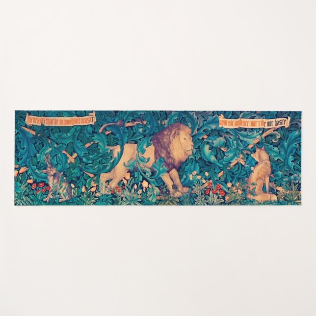 Tapete De Yoga Animais na Floresta, William Morris (Frente (Horizontal))