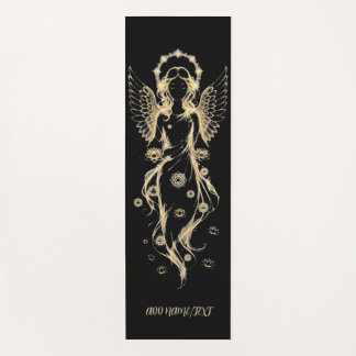 Tapete De Yoga Anjo Lótus Divino, Meditação Elegante a Ouro