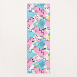 Tapete De Yoga anos 80 Memphis Ativo Cor-de-Rosa Azul-Claro