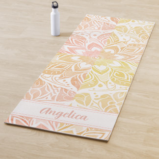 Tapete De Yoga Apricot Mandala Yoga Mat com Nome Personalizado