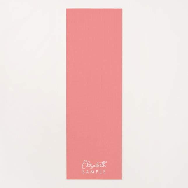 Tapete De Yoga Apricot Modelo Calliografia Moderna Melhor Nome (Frente)