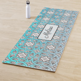 Tapete De Yoga Aqua Blue Mandala Personalizada Yoga Mat